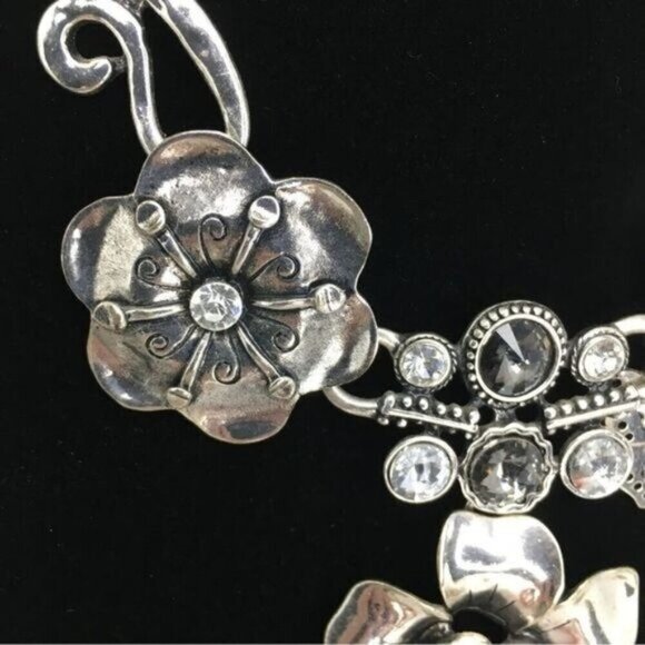 Vintage Art Nouveau Steam Punk Chunky Floral Botanical Grandeur Necklace - Picture 7 of 8